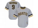 Pittsburgh Pirates #9 Bill Mazeroski Replica Grey Cooperstown Throwback MLB Jersey