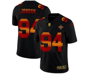 New Orleans Saints #94 Cameron Jordan Black Red Orange Stripe Vapor Limited NFL Jersey