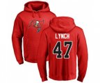 Tampa Bay Buccaneers #47 John Lynch Red Name & Number Logo Pullover Hoodie