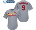 St. Louis Cardinals #9 Enos Slaughter Replica Grey Road Cool Base Baseball Jersey