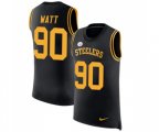 Pittsburgh Steelers #90 T. J. Watt Limited Black Rush Player Name & Number Tank Top Football Jersey