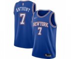 New York Knicks #7 Carmelo Anthony Swingman Blue Basketball Jersey - Statement Edition