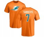 Miami Dolphins #7 Jason Sanders Orange Name & Number Logo T-Shirt