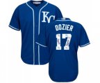 Kansas City Royals #17 Hunter Dozier Blue Authentic Blue Team Logo Fashion Cool Base Baseball Jersey