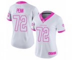 Women Washington Redskins #72 Donald Penn Limited White Pink Rush Fashion Football Jersey