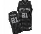 San Antonio Spurs #21 Tim Duncan Swingman Black Grey Groove Basketball Jersey