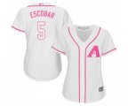 Women's Arizona Diamondbacks #5 Eduardo Escobar Replica White Fashion Baseball Jersey