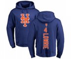 New York Mets #4 Jed Lowrie Royal Blue Backer Pullover Hoodie