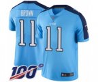 Tennessee Titans #11 A.J. Brown Limited Light Blue Rush Vapor Untouchable 100th Season Football Jersey
