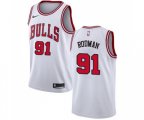 Chicago Bulls #91 Dennis Rodman Swingman White Basketball Jersey - Association Edition