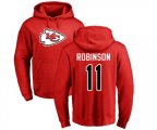 Kansas City Chiefs #11 Demarcus Robinson Red Name & Number Logo Pullover Hoodie