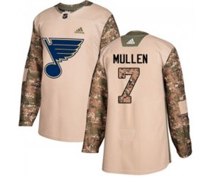 Adidas St. Louis Blues #7 Joe Mullen Authentic Camo Veterans Day Practice NHL Jersey