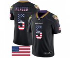 Baltimore Ravens #5 Joe Flacco Limited Black Rush USA Flag Football Jersey