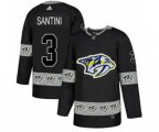 Nashville Predators #3 Steven Santini Black Authentic Team Logo Fashion Stitched Hockey Jersey