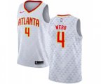Atlanta Hawks #4 Spud Webb Authentic White Basketball Jersey - Association Edition