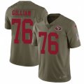 San Francisco 49ers #76 Garry Gilliam Limited Olive 2017 Salute to Service NFL Jersey