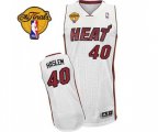 Miami Heat #40 Udonis Haslem Authentic White Home Finals Patch Basketball Jersey