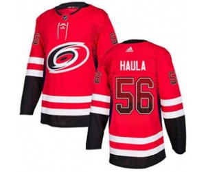 Carolina Hurricanes #56 Erik Haula Red Home Authentic Drift Fashion Stitched Hockey Jersey