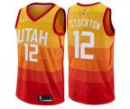 Utah Jazz #12 John Stockton Swingman Orange NBA Jersey - City Edition