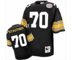 Pittsburgh Steelers #70 Ernie Stautner Black Team Color Authentic Throwback Football Jersey