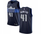 Dallas Mavericks #41 Dirk Nowitzki Authentic Navy Blue NBA Jersey Statement Edition