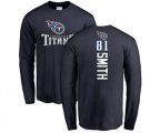 Tennessee Titans #81 Jonnu Smith Navy Blue Backer Long Sleeve T-Shirt
