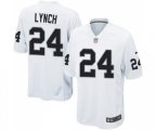 Oakland Raiders #24 Marshawn Lynch Game White Football Jersey