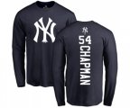 MLB Nike New York Yankees #54 Aroldis Chapman Navy Blue Backer Long Sleeve T-Shirt