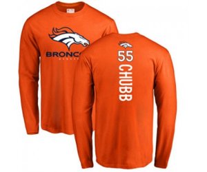Denver Broncos #55 Bradley Chubb Orange Backer Long Sleeve T-Shirt