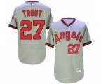 Los Angeles Angels of Anaheim #27 Mike Trout Grey Flexbase Authentic Collection Cooperstown Baseball Jersey
