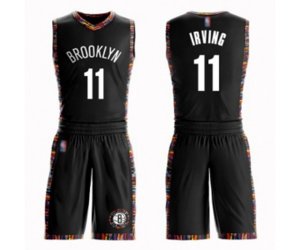 Brooklyn Nets #11 Kyrie Irving Authentic Black Basketball Suit Jersey - City Edition