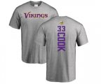 Minnesota Vikings #33 Dalvin Cook Ash Backer T-Shirt