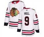 Chicago Blackhawks #9 Bobby Hull Authentic White Away NHL Jersey