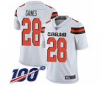 Cleveland Browns #28 Phillip Gaines White Vapor Untouchable Limited Player 100th Season Football Jersey