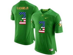 2016 US Flag Fashion Men\'s Oregon Ducks Vernon Adams Jr.#3 College Football Limited Jersey - Apple Green