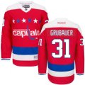 Washington Capitals #31 Philipp Grubauer Premier Red Third NHL Jersey