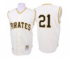 1960 Pittsburgh Pirates #21 Roberto Clemente Authentic White Throwback Baseball Jersey