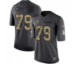 Minnesota Vikings #79 Tom Compton Limited Black 2016 Salute to Service Football Jersey