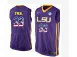 2016 US Flag Fashion Men's LSU Tigers Shaquille O'Neal #33 College Basketball Elite Jersey - Purple