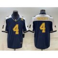 Dallas Cowboys #4 Dak Prescott Navy Gold Edition With 1960 Patch Limited Stitched Football Jersey