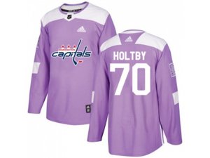 Washington Capitals #70 Braden Holtby Purple Authentic Fights Cancer Stitched NHL Jersey