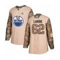 Edmonton Oilers #62 Raphael Lavoie Authentic Camo Veterans Day Practice Hockey Jersey