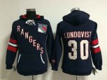women New York Rangers #30 Henrik Lundqvist blue[pullover hooded sweatshirt]