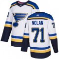 St. Louis Blues #71 Jordan Nolan Authentic White Away NHL Jersey