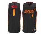 Miami Heat #1 Chris Bosh Swingman Black Vibe Basketball Jersey