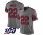 Arizona Cardinals #22 T. J. Logan Limited Silver Inverted Legend 100th Season Football Jersey