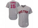 Boston Red Sox #15 Dustin Pedroia Grey Flexbase Authentic Collection MLB Jersey