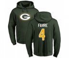 Green Bay Packers #4 Brett Favre Green Name & Number Logo Pullover Hoodie