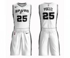 San Antonio Spurs #25 Jakob Poeltl Swingman White Basketball Suit Jersey - Association Edition
