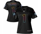 Women Tennessee Titans #1 Warren Moon Game Black Fashion Football Jersey